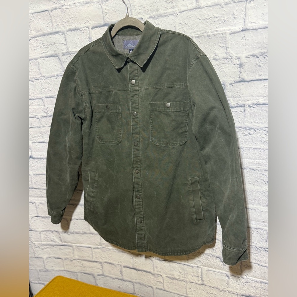 Men’s Vintage Croft & Barrow Shacket, Olive Green, Size Large - Picture 2 of 14